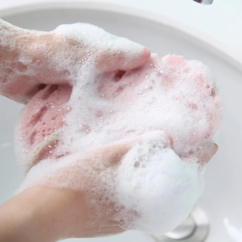 Éponge de bain exfoliante 3 couches pour une peau douce et purifiée