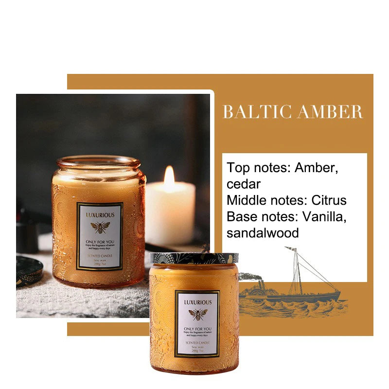 Bougie Parfumée Soja 200g - Aromathérapie Naturelle