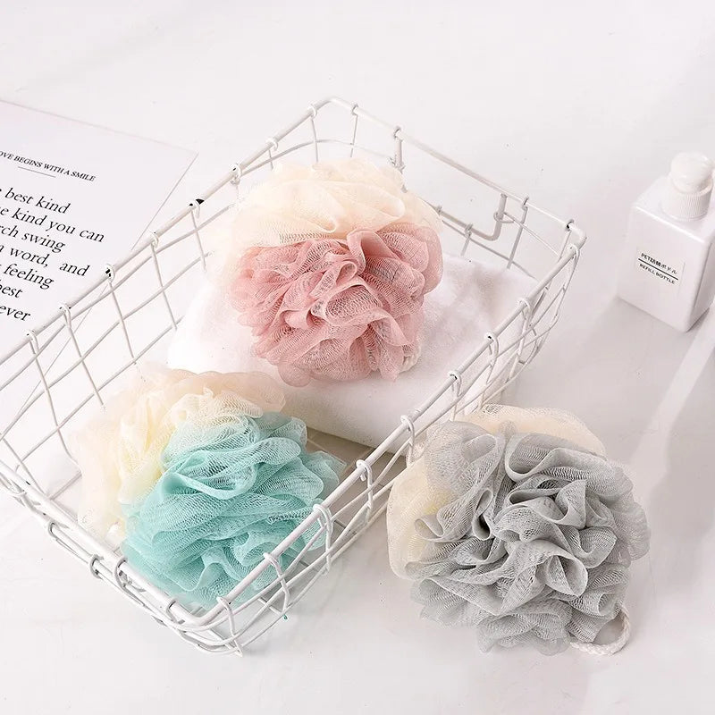 3 Fleurs de douche bicolores en filet doux