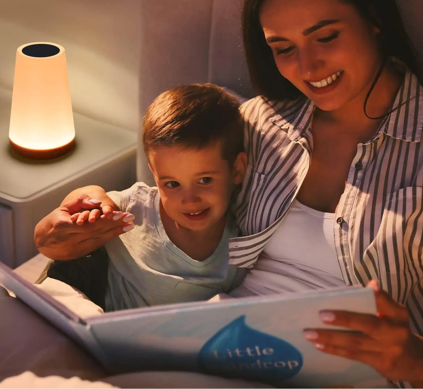 Lampe de chevet RGB – Veilleuse tactile rechargeable 13 couleurs avec télécommande