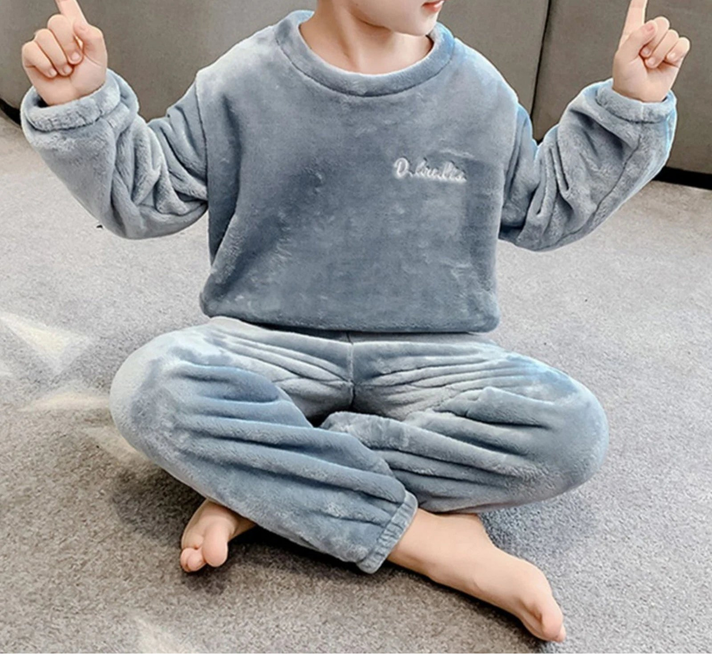 Pyjama enfant flanelle – Ensemble deux pièces chaud et doux hiver garçon fille
