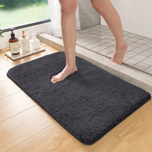 Tapis de bain poils longs ultra-doux, absorbant et antidérapant