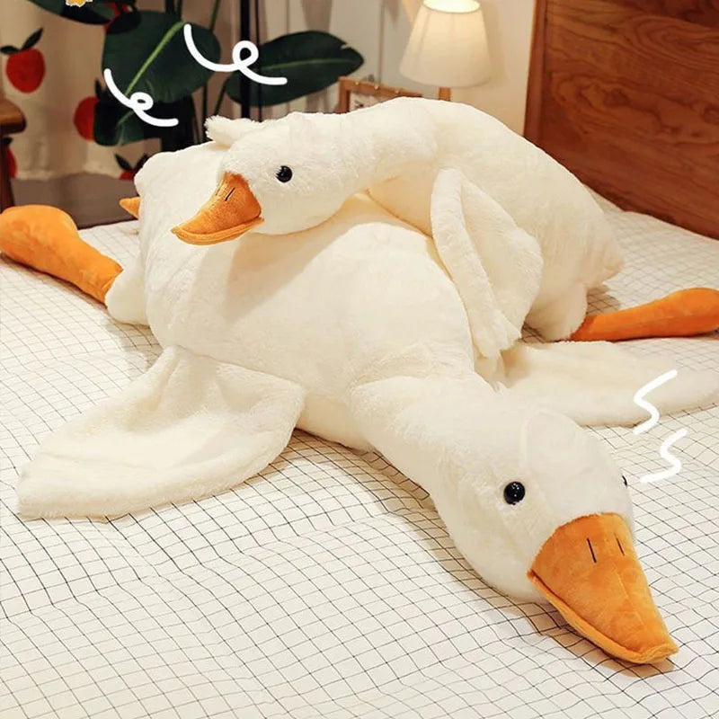 Peluche Oie Géante Kawaii - Coussin Ultra-Doux 50 à 190 cm