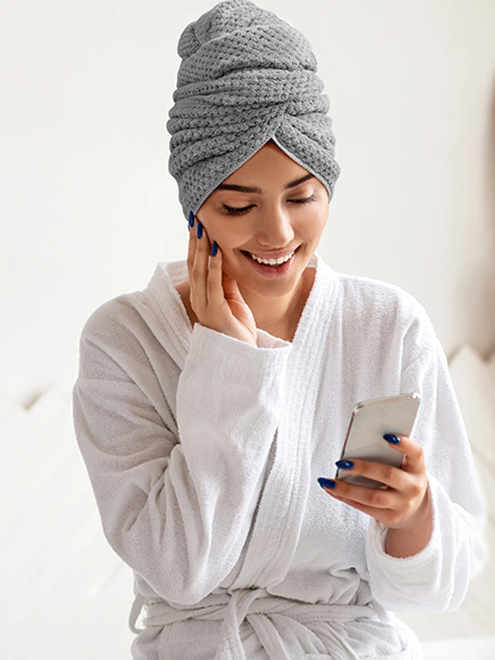 Turban à cheveux microfibre extra large – Séchage rapide