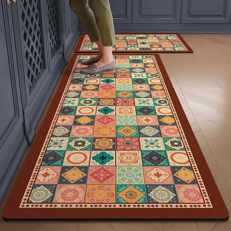 Tapis Rétro En PVC Antidérapant, Imperméable Et Facile À Nettoyer
