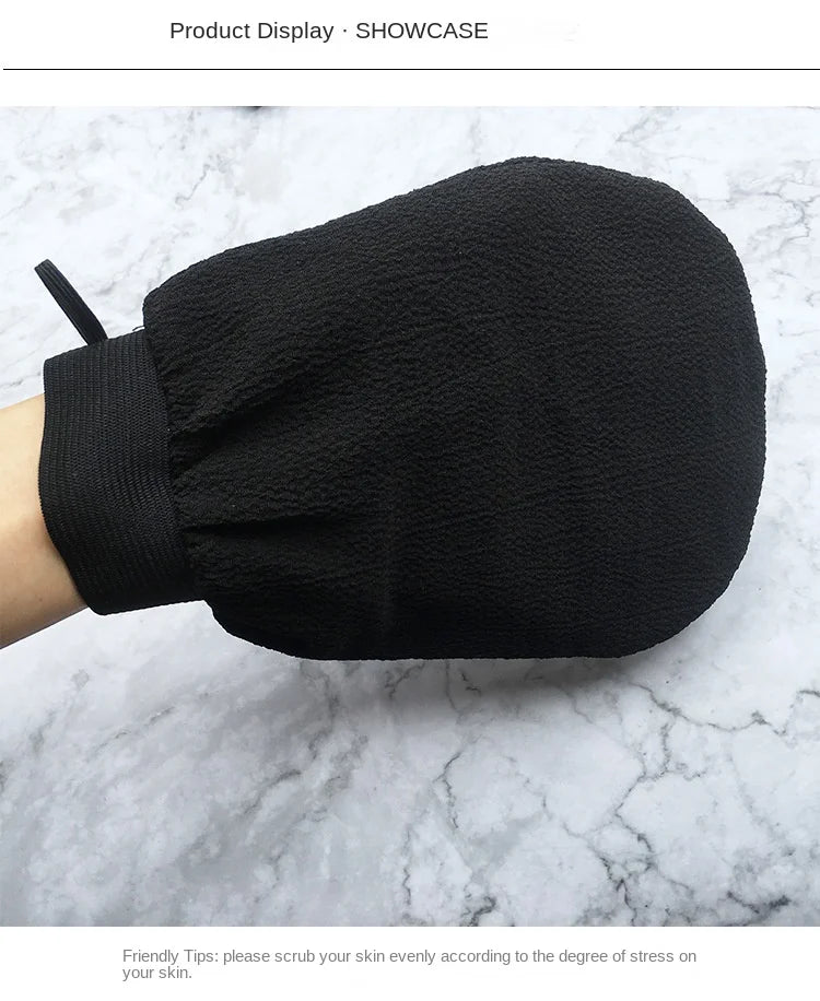 Gant de gommage double face pour massage du dos