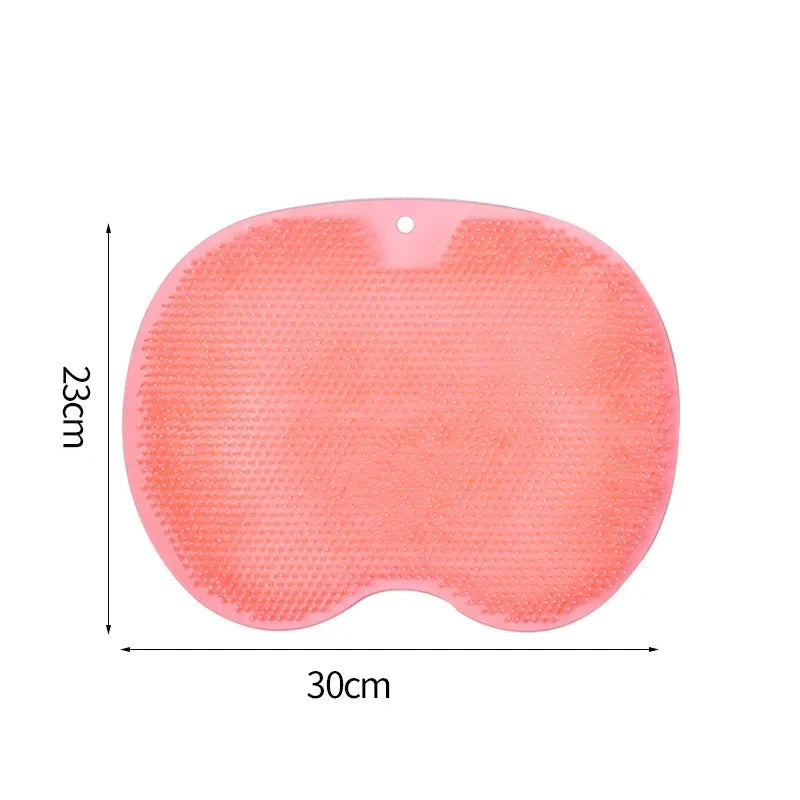 Tapis de bain exfoliant antidérapant en silicone pour pieds et dos