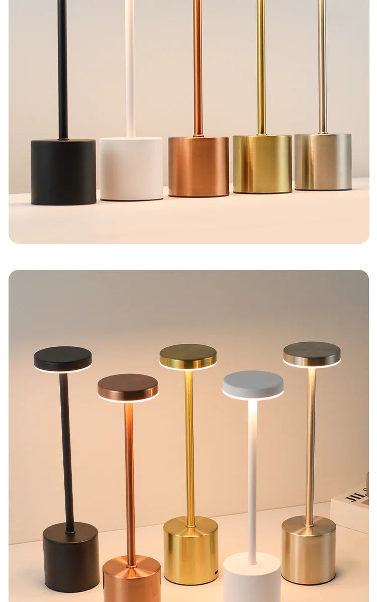 Lampe de chevet tactile LED rechargeable – 3 températures de couleur réglables