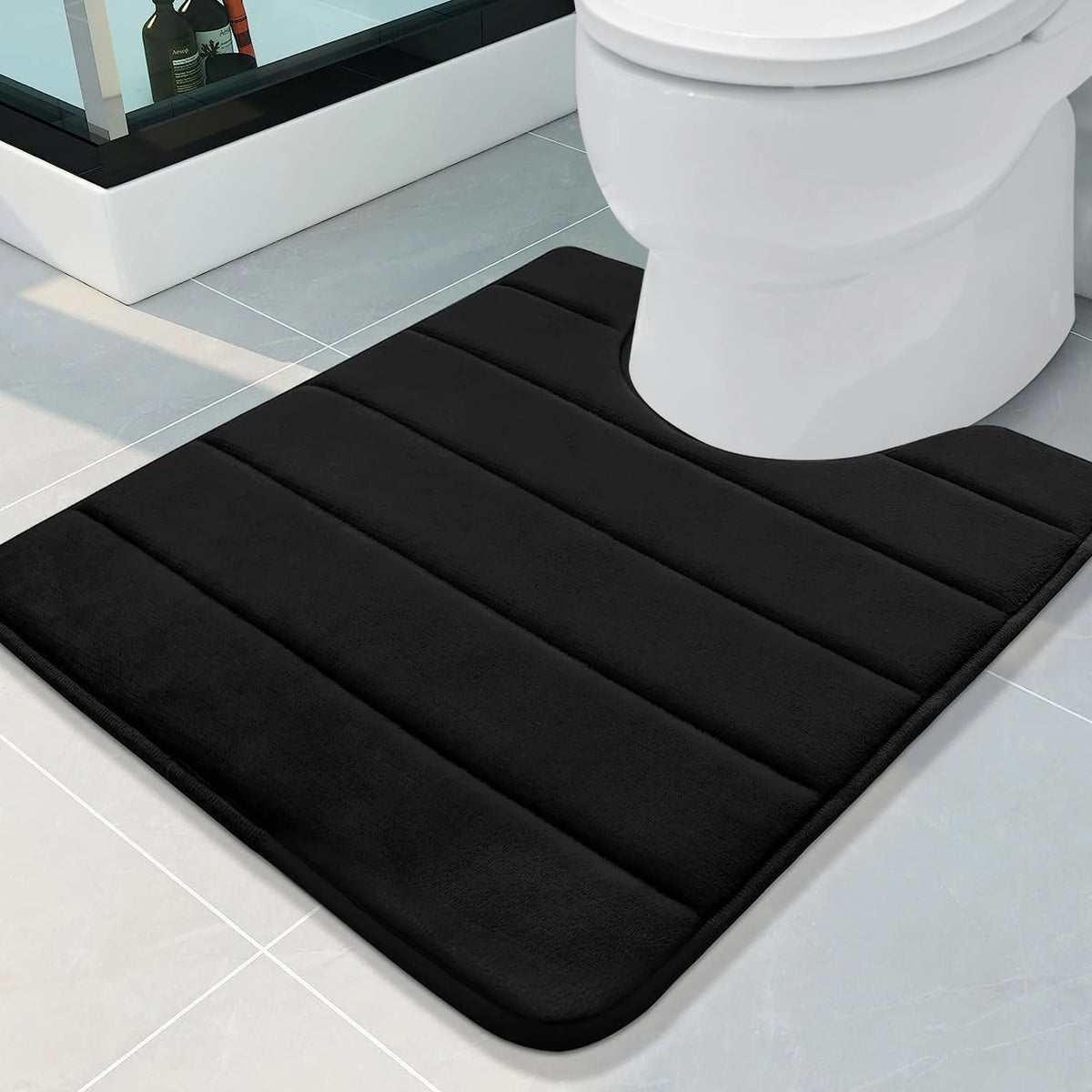 Tapis de Bain en U Mémoire de Forme – Antidérapant Absorbant 50×60 cm