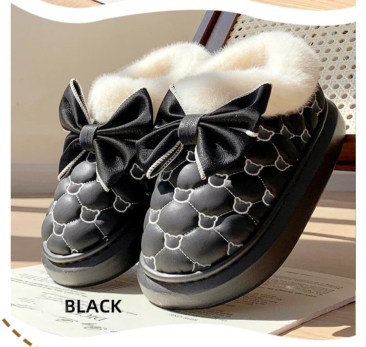 Bottines Moelleuses Nœud Papillon - Chaussures de Maison Cocooning