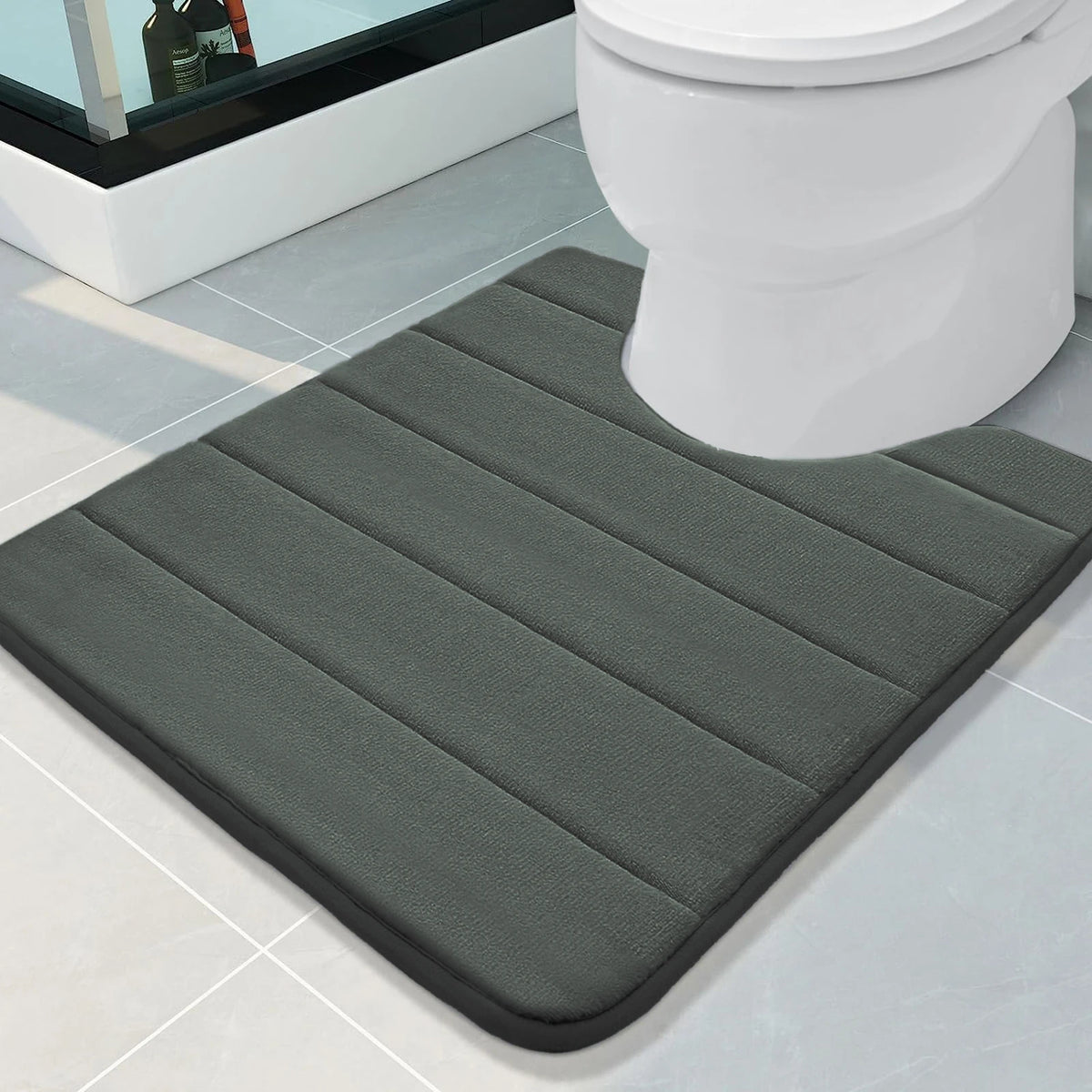 Tapis de Bain en U Mémoire de Forme – Antidérapant Absorbant 50×60 cm