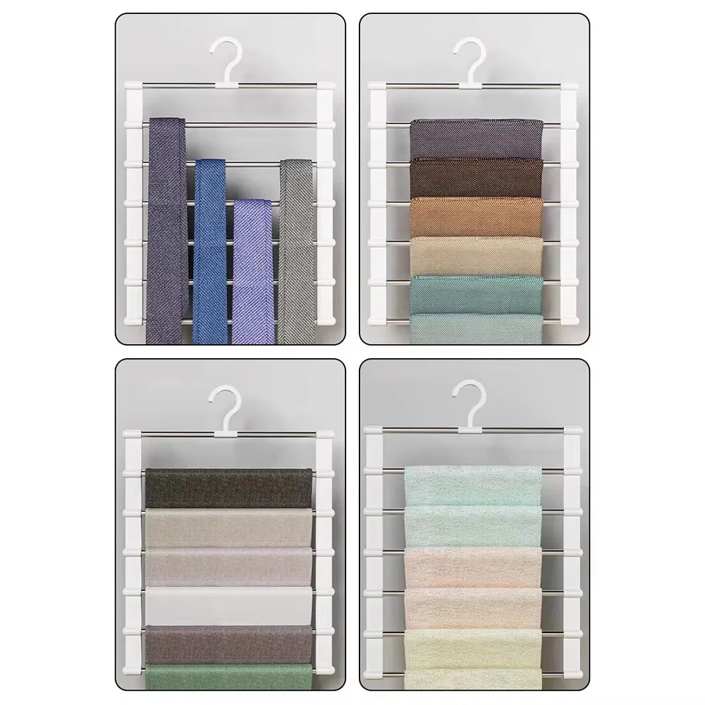 Cintre pantalons multi-niveaux gain de place – Organiseur placard pliable antidérapant
