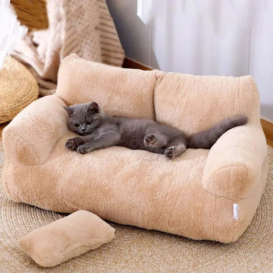 Sofa douillet en peluche pour chat et chien