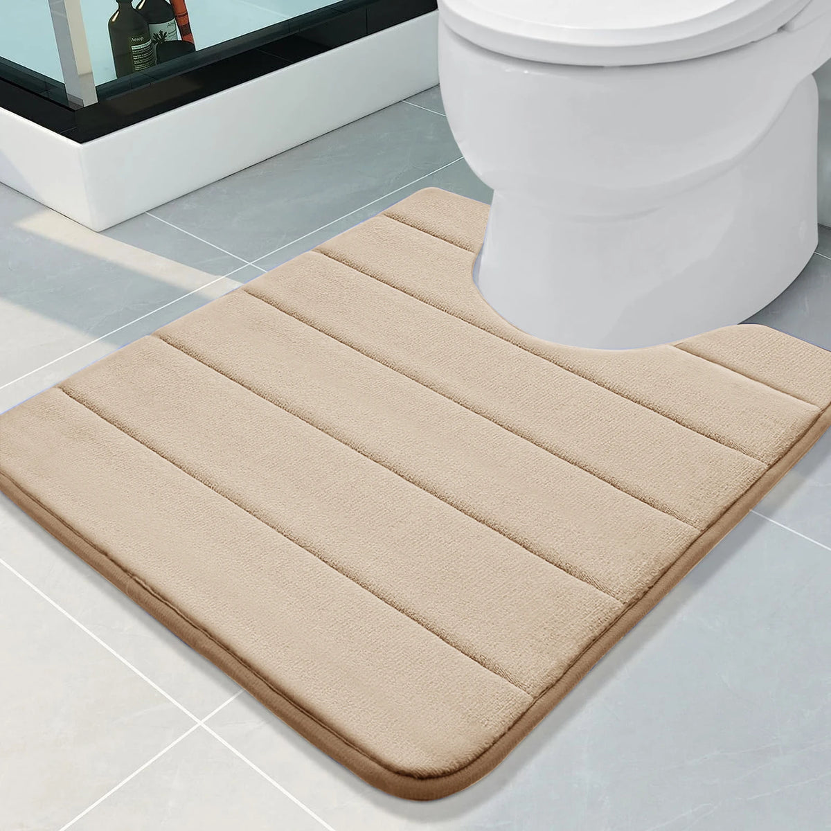 Tapis de Bain en U Mémoire de Forme – Antidérapant Absorbant 50×60 cm