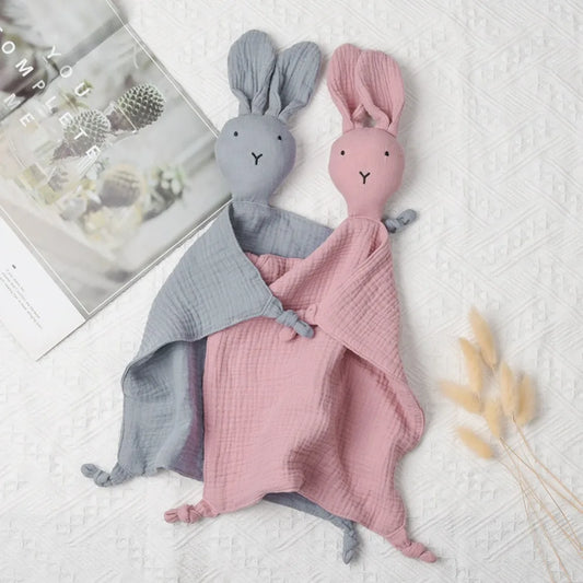 Doudou lapin en coton doux pour bébé 3-24 mois