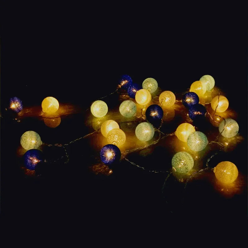 Guirlande Lumineuse Boules Coton - 10 à 40 LEDs