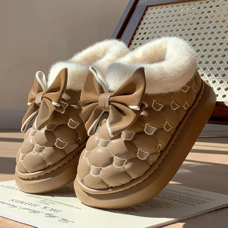 Bottines Moelleuses Nœud Papillon - Chaussures de Maison Cocooning