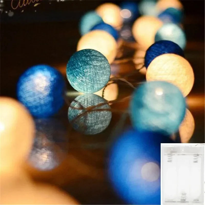 Guirlande Lumineuse Boules Coton - 10 à 40 LEDs