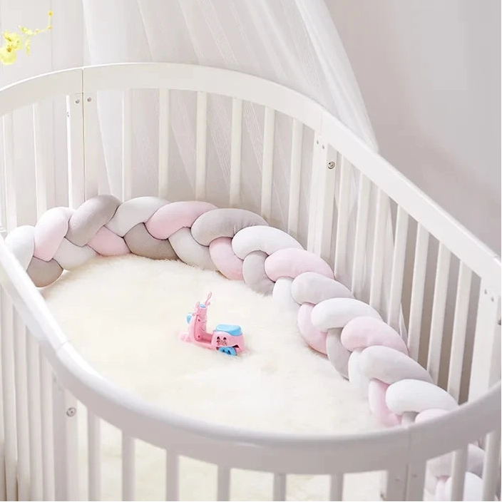 Tour de lit bébé tressé – Protection antichoc pour berceau et lit de bébé