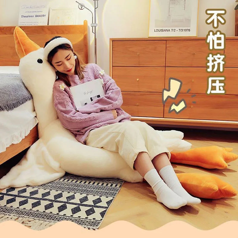 Peluche Oie Géante Kawaii - Coussin Ultra-Doux 50 à 190 cm