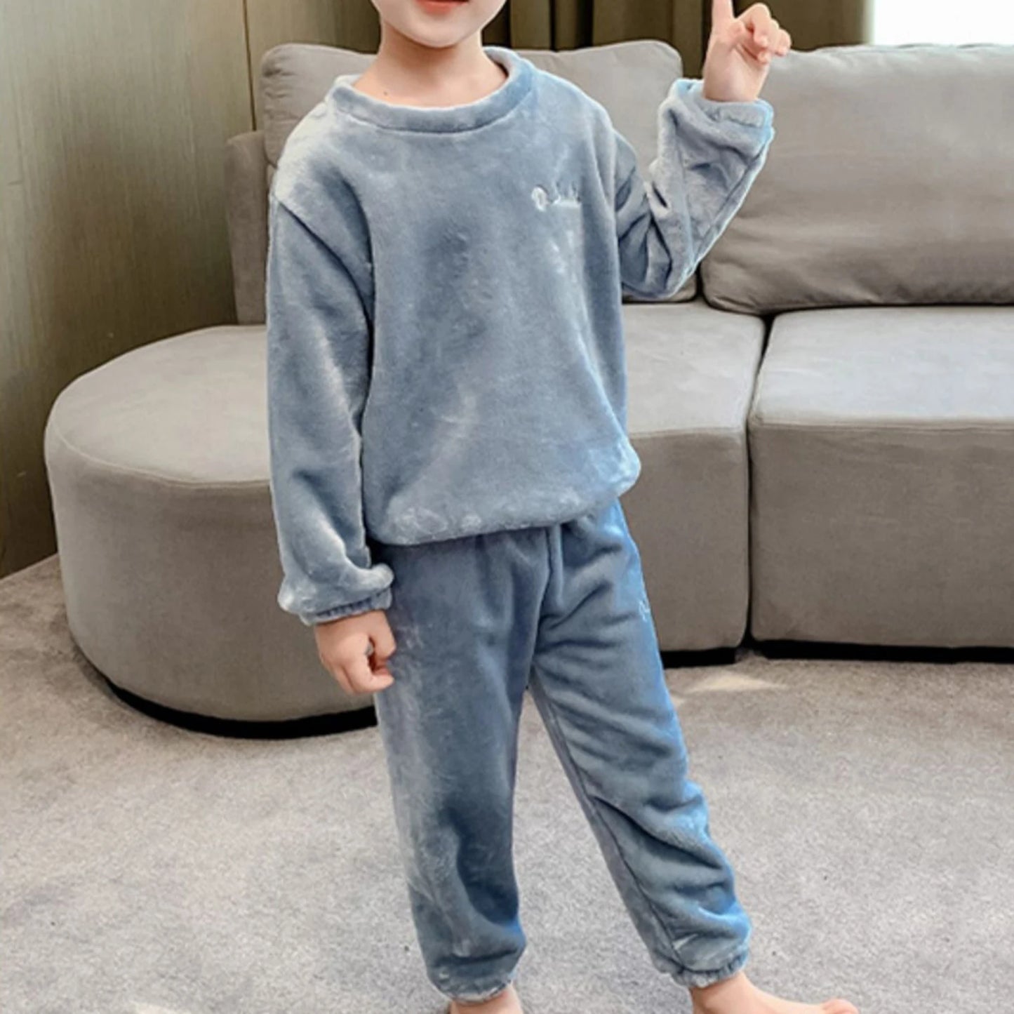 Pyjama enfant flanelle – Ensemble deux pièces chaud et doux hiver garçon fille