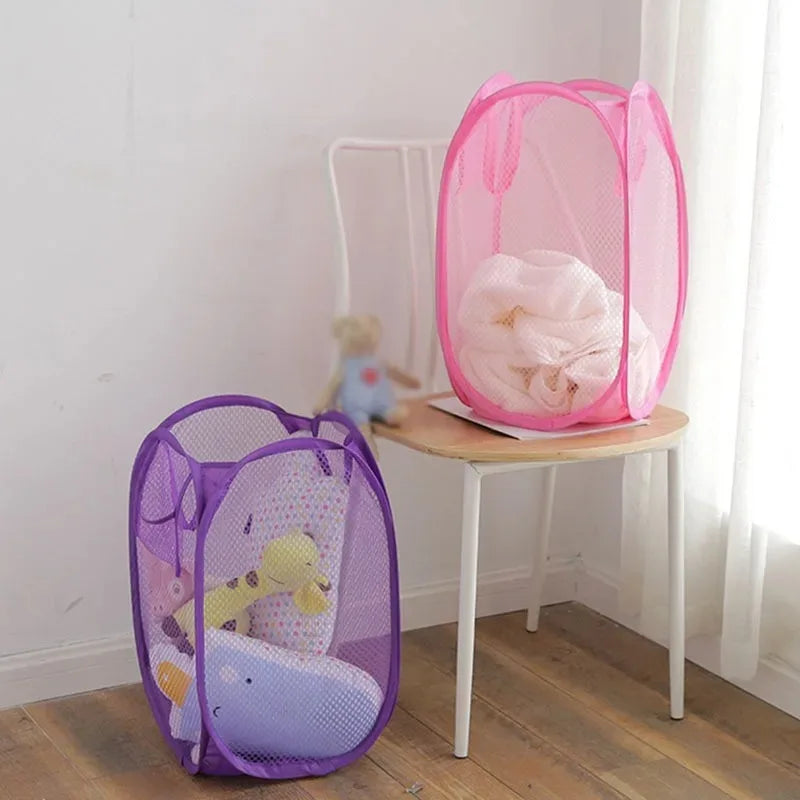 Panier à linge sale pliable – Filet mesh respirant, léger et portable