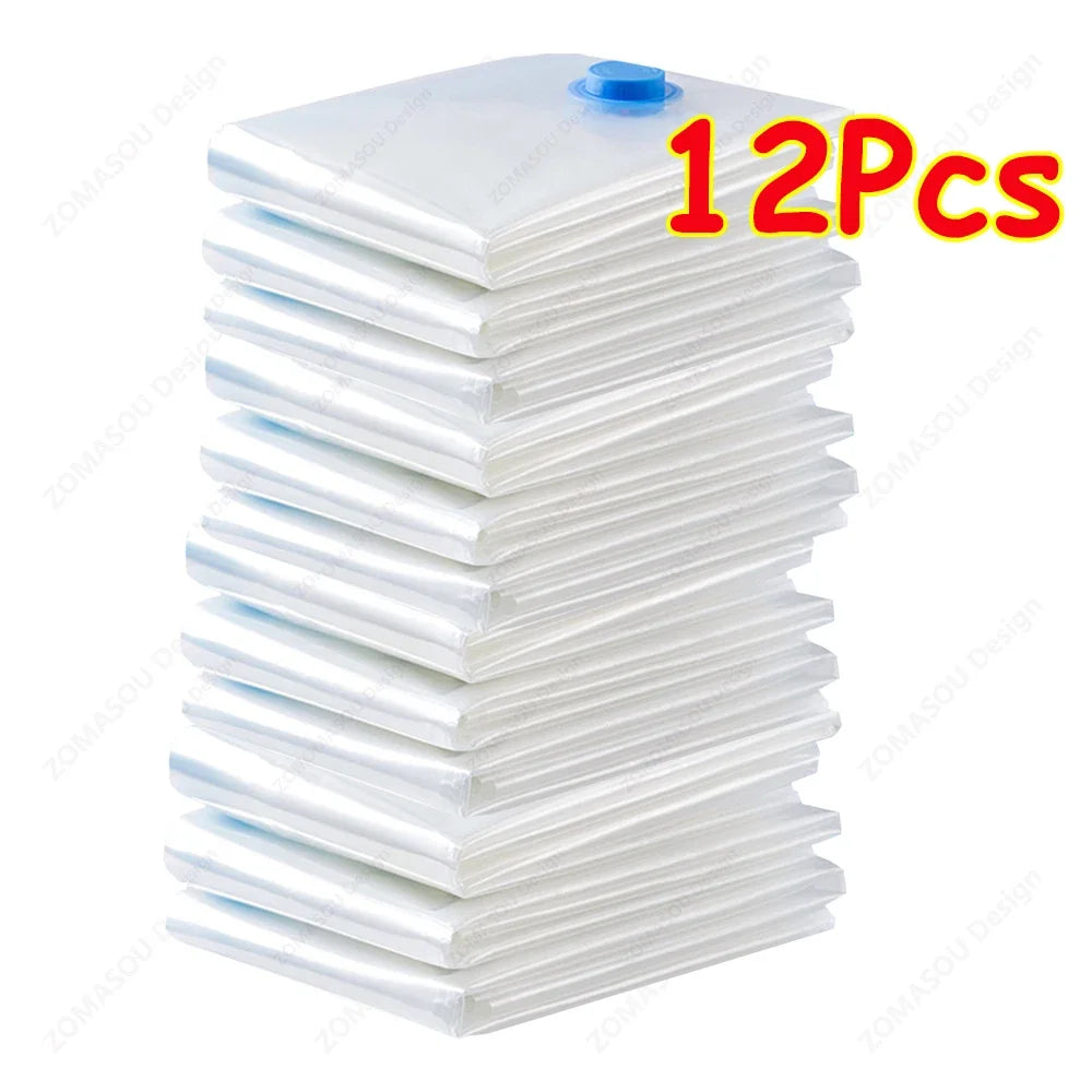 Sacs de compression sous vide – Lot 1 à 12 pièces avec ou sans pompe, 6 dimensions