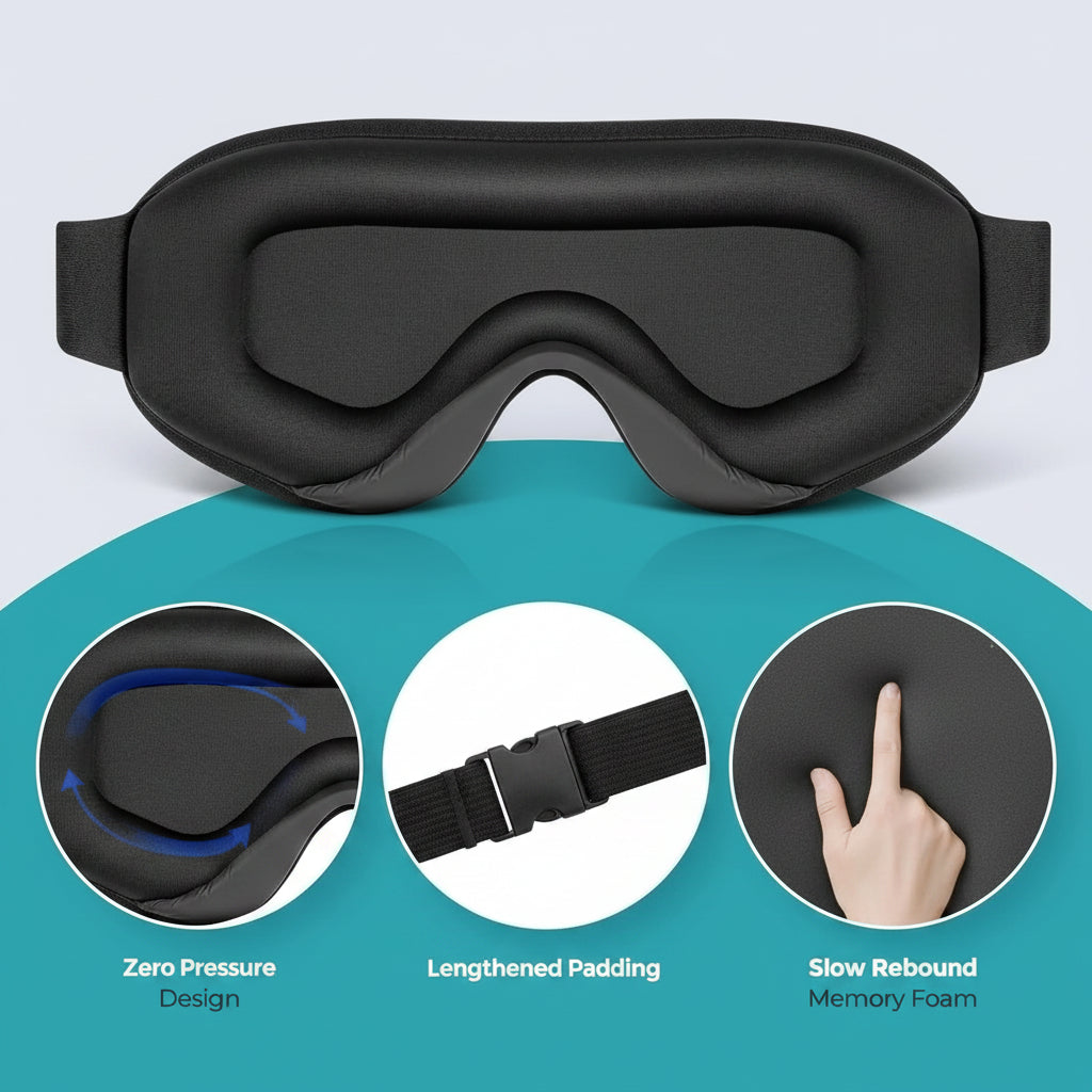 Masque de Sommeil 3D - Respirant et Confortable pour Dormir