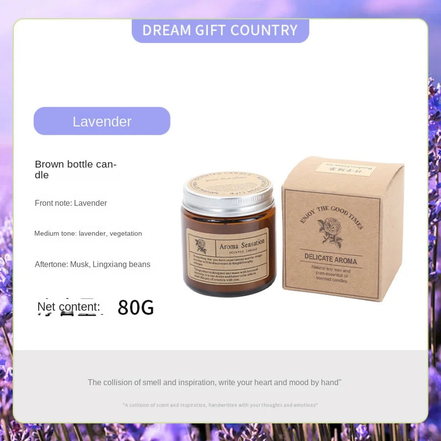 Bougie parfumée sans fumée en verre brun - 8 senteurs cocooning