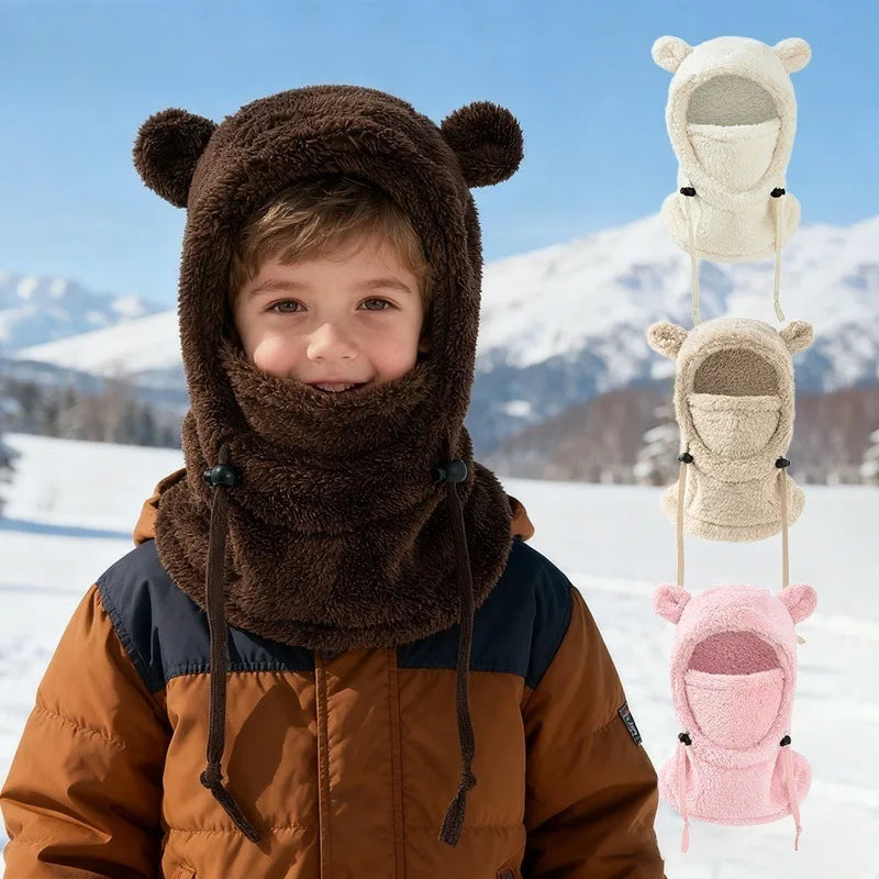 Bonnet Cagoule Enfant 2-en-1 – Protection Oreilles et Coupe-Vent, Coton Tricoté, 3–10 ans