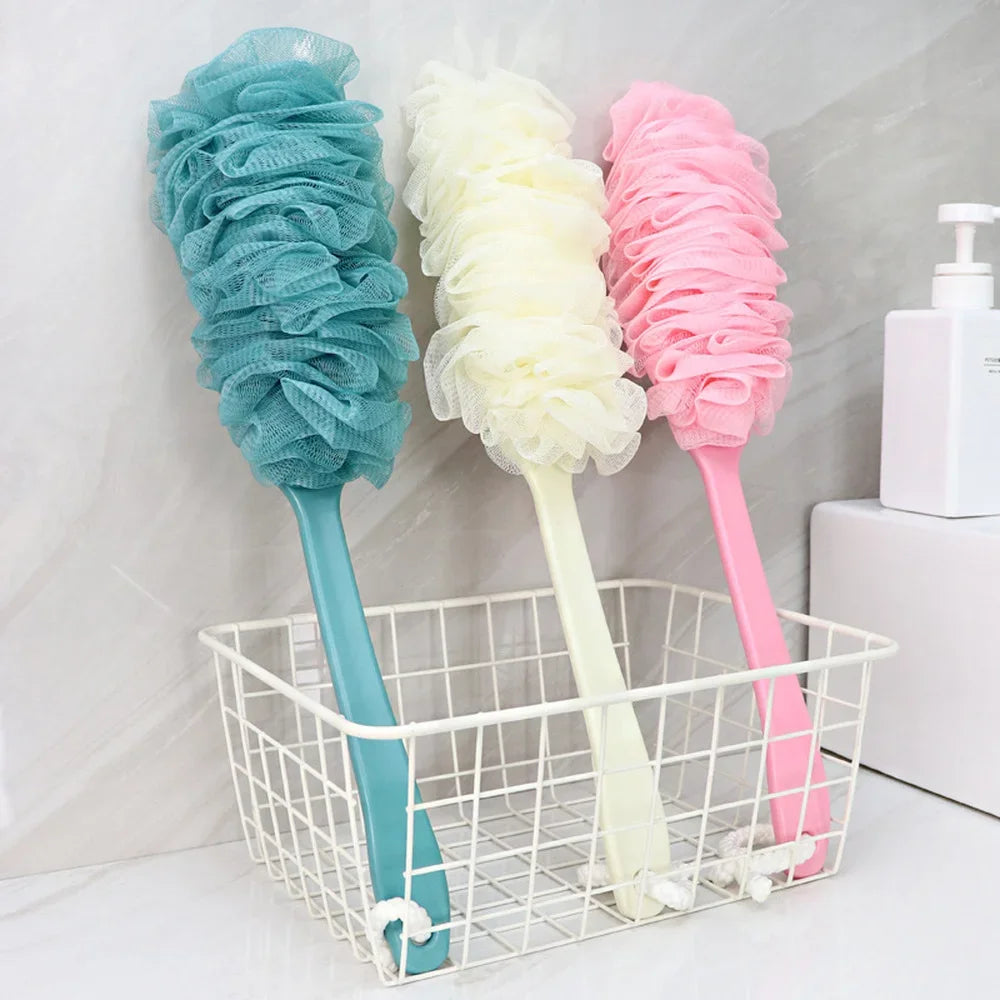 Brosse de Douche à Long Manche avec Éponge Double Face