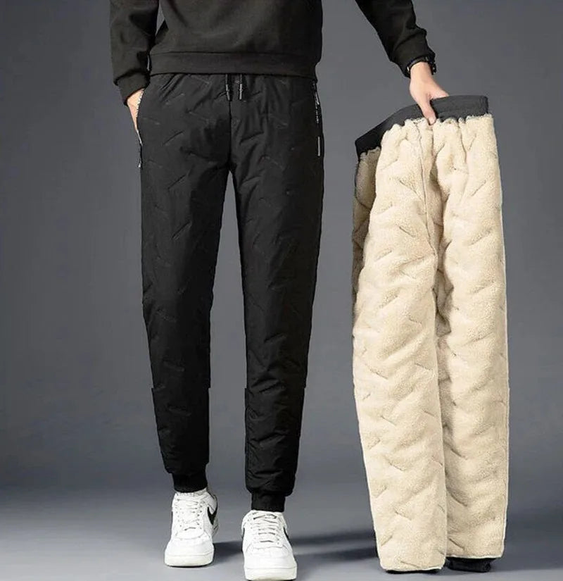 Pantalon chaud femme hiver – Coupe droite doublée polaire et cordon de serrage