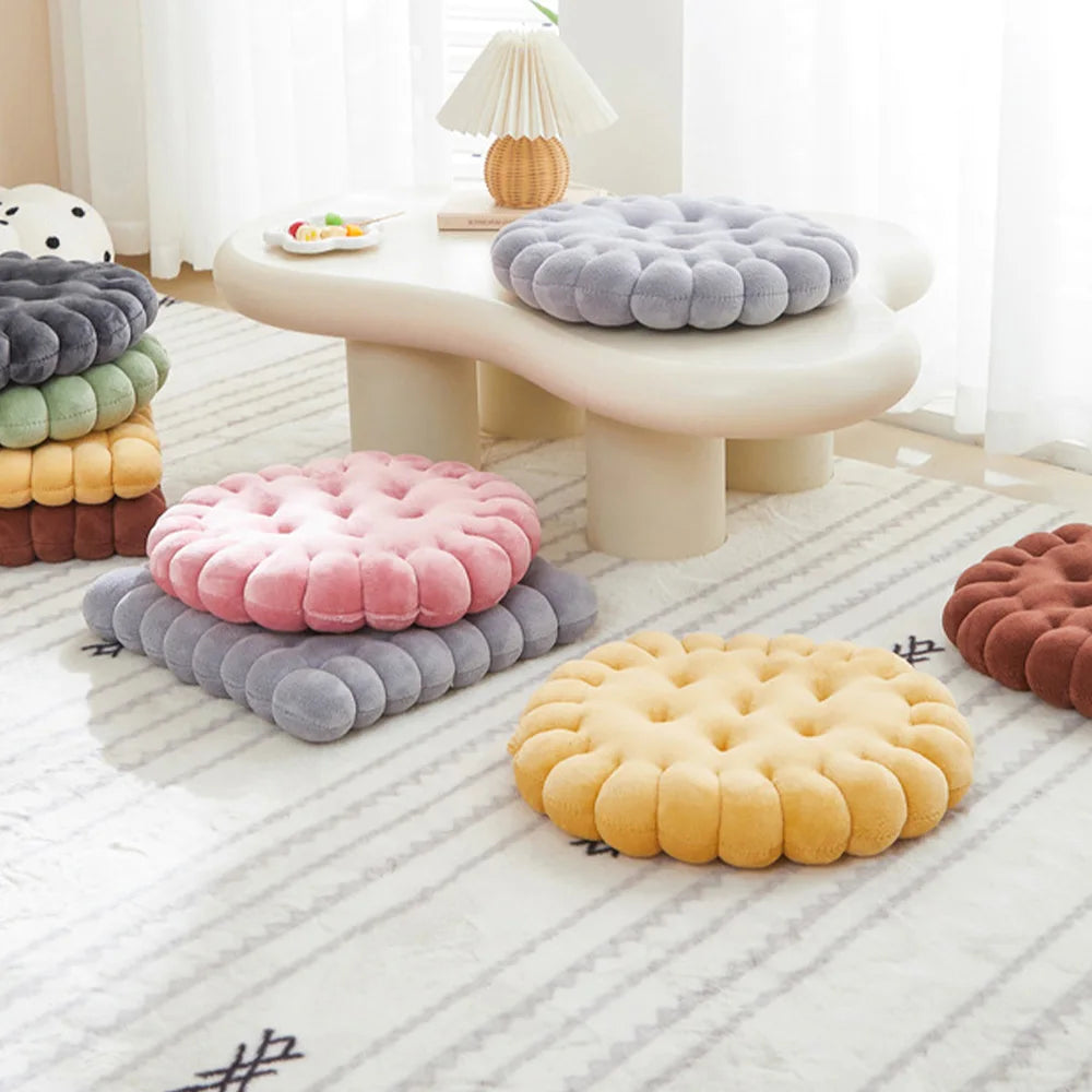 Coussin rond ou carré cookies - Cocooning moelleux