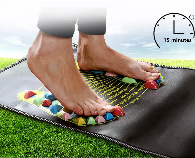 Tapis de massage galets simulation – Tapis réflexologie acupression pieds et jambes