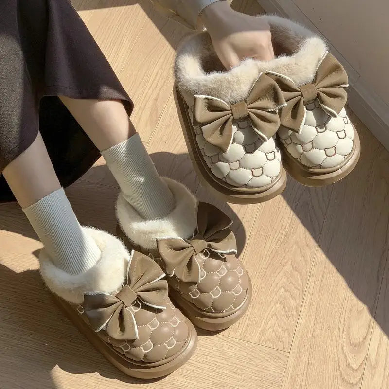 Bottines Moelleuses Nœud Papillon - Chaussures de Maison Cocooning