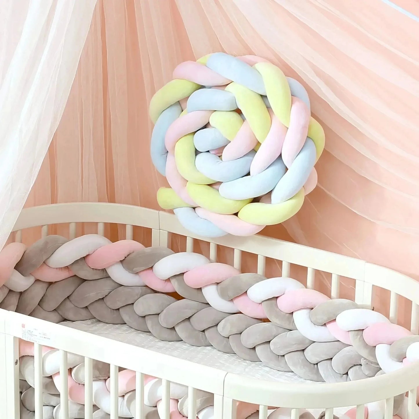 Tour de lit bébé tressé – Protection antichoc pour berceau et lit de bébé