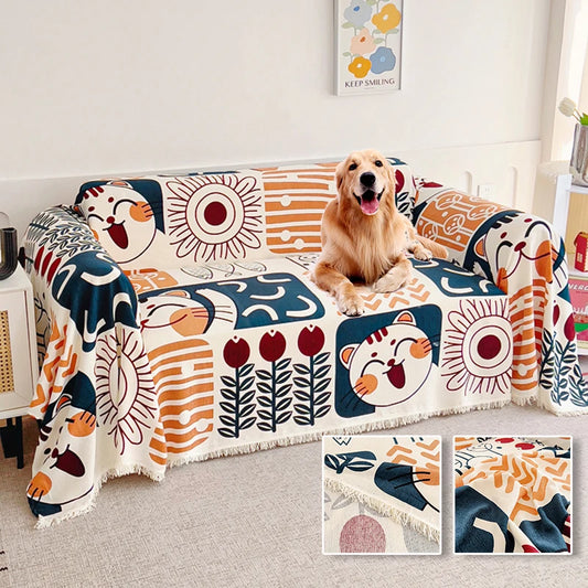 Sofa throw with patterns