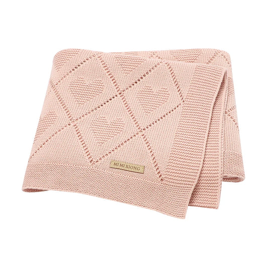 Couverture tricotée en coton pour bébé, douce et respirante