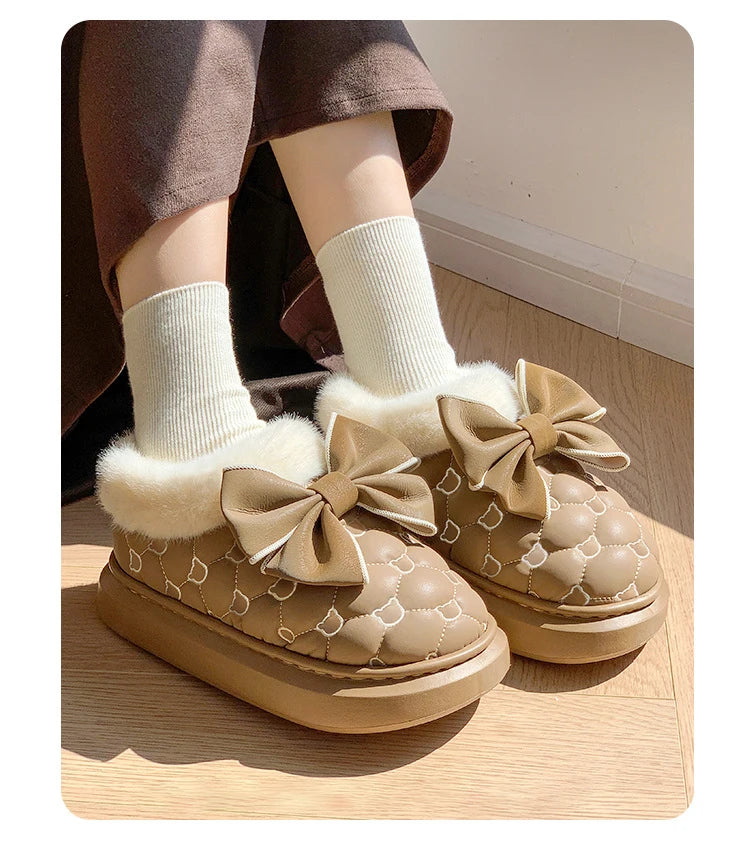 Bottines Moelleuses Nœud Papillon - Chaussures de Maison Cocooning
