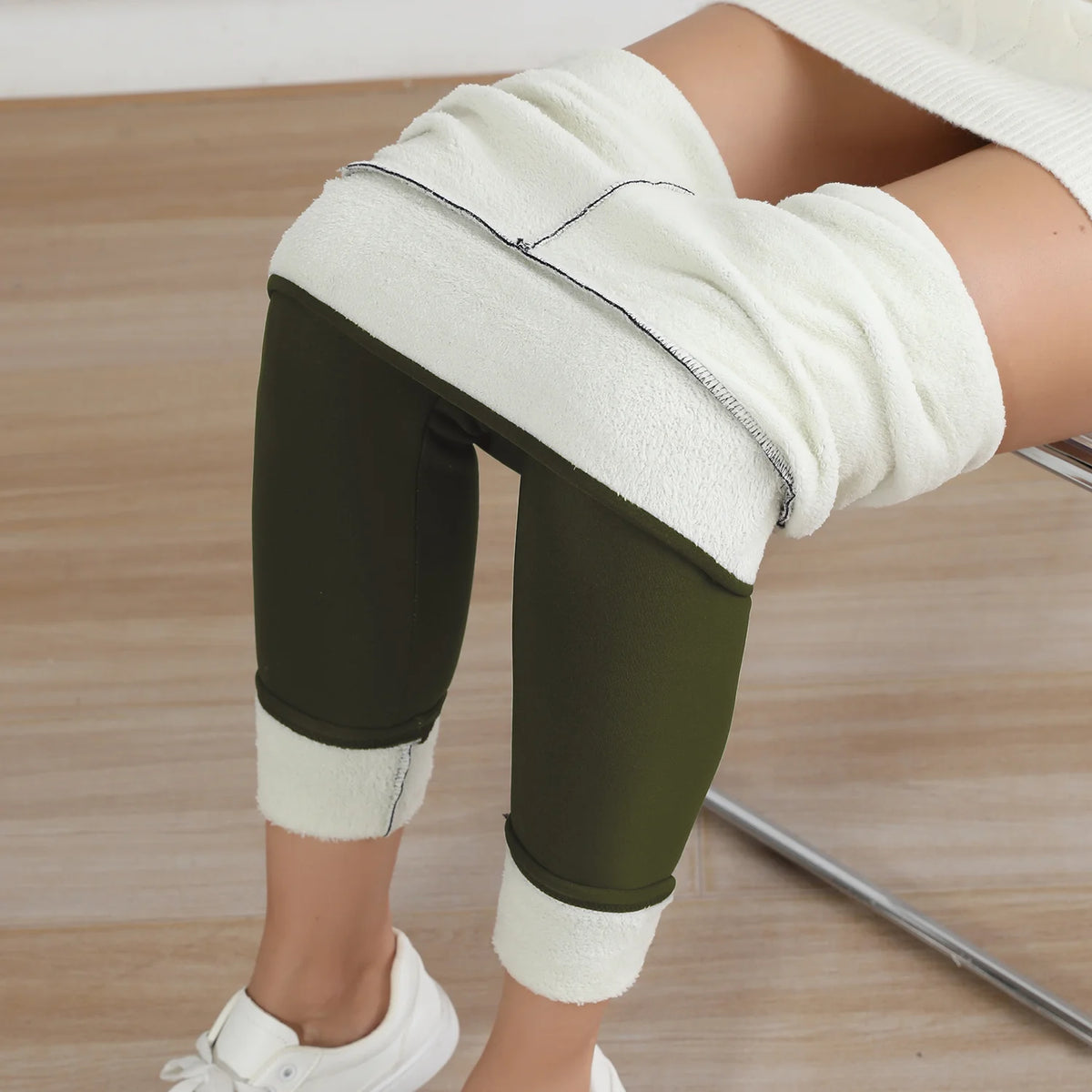 Legging femme chaud velours taille haute, thermique et gainant pour l'hiver