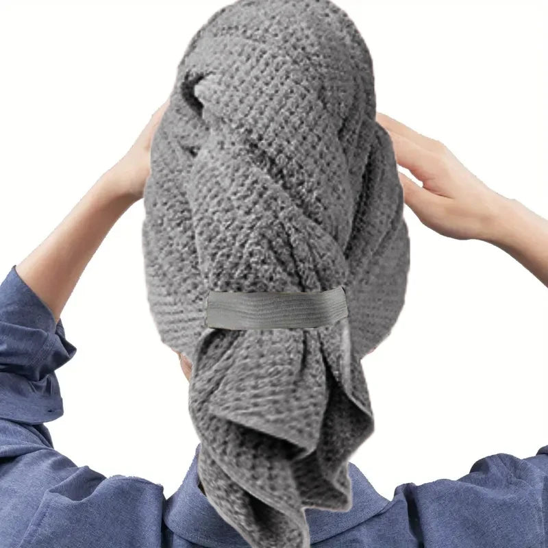 Turban à cheveux microfibre extra large – Séchage rapide