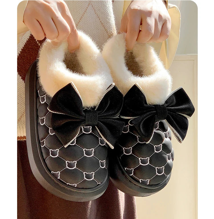 Bottines Moelleuses Nœud Papillon - Chaussures de Maison Cocooning