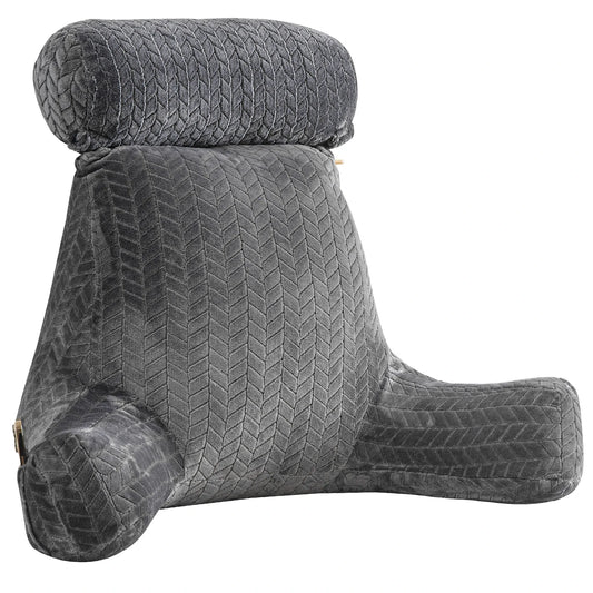 Oreiller de lecture XXL avec accoudoirs – Soutien dorsal pour lit et canapé