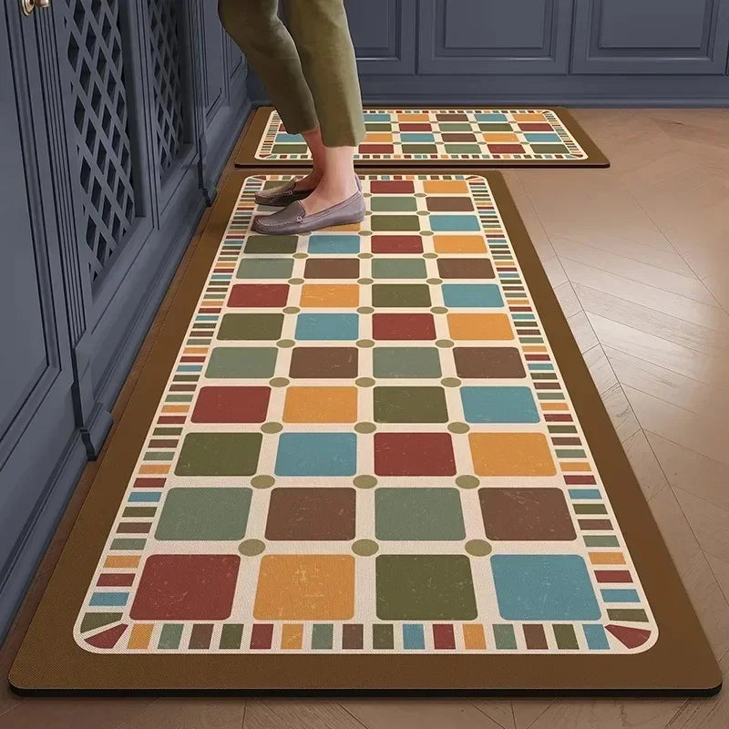 Tapis Rétro En PVC Antidérapant, Imperméable Et Facile À Nettoyer