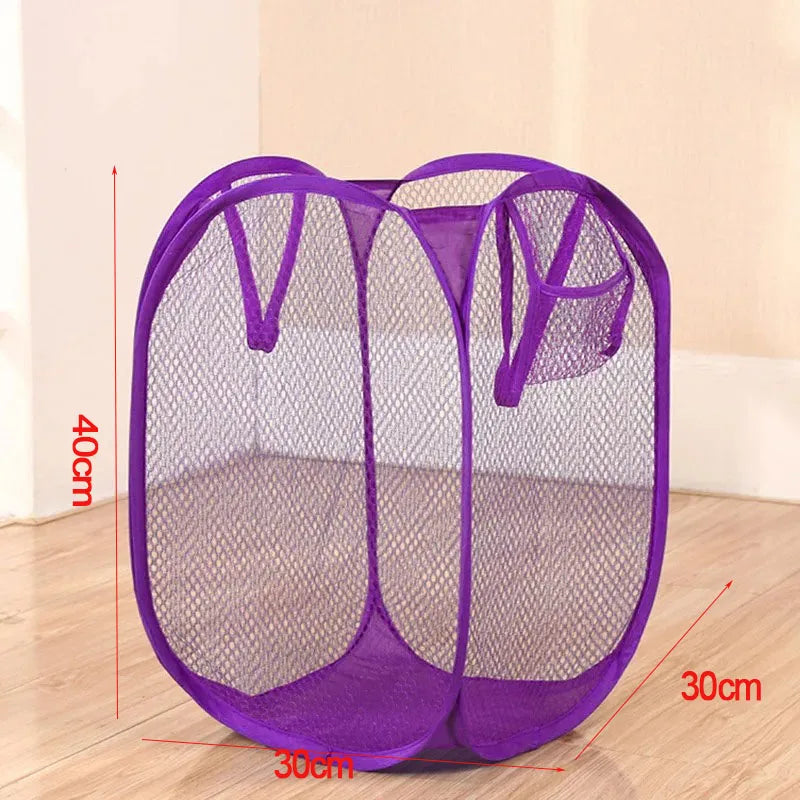 Panier à linge sale pliable – Filet mesh respirant, léger et portable