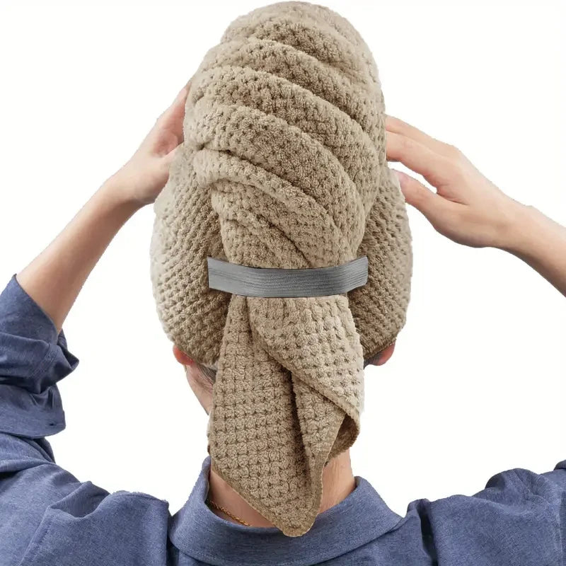 Turban à cheveux microfibre extra large – Séchage rapide