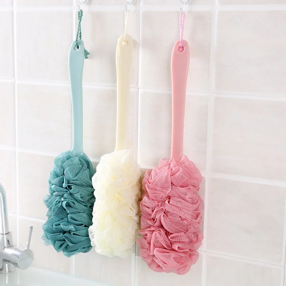Brosse de Douche à Long Manche avec Éponge Double Face