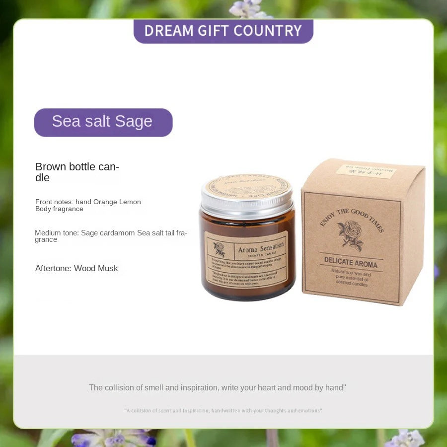 Bougie parfumée sans fumée en verre brun - 8 senteurs cocooning