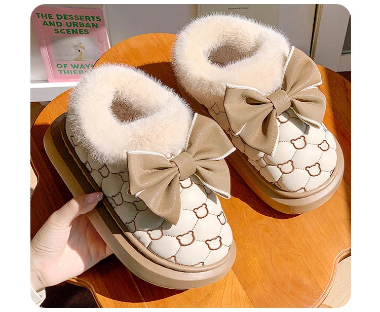 Bottines Moelleuses Nœud Papillon - Chaussures de Maison Cocooning