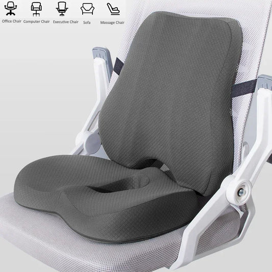 Confort ergonomique pour le dos et les hanches avec ce duo coussin mémoire de forme